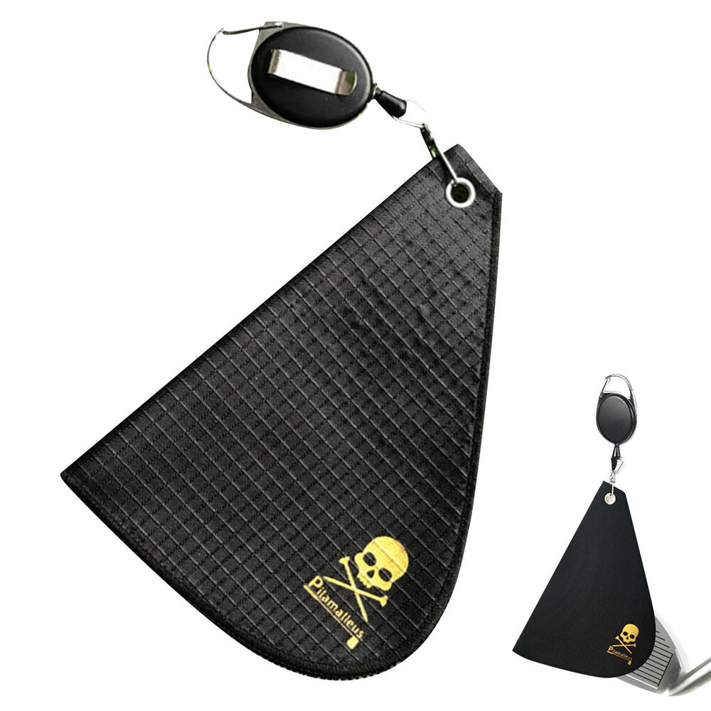 Golf Ball Towel Cleaning Towels Club Ball Cleaner with Retractable Hook