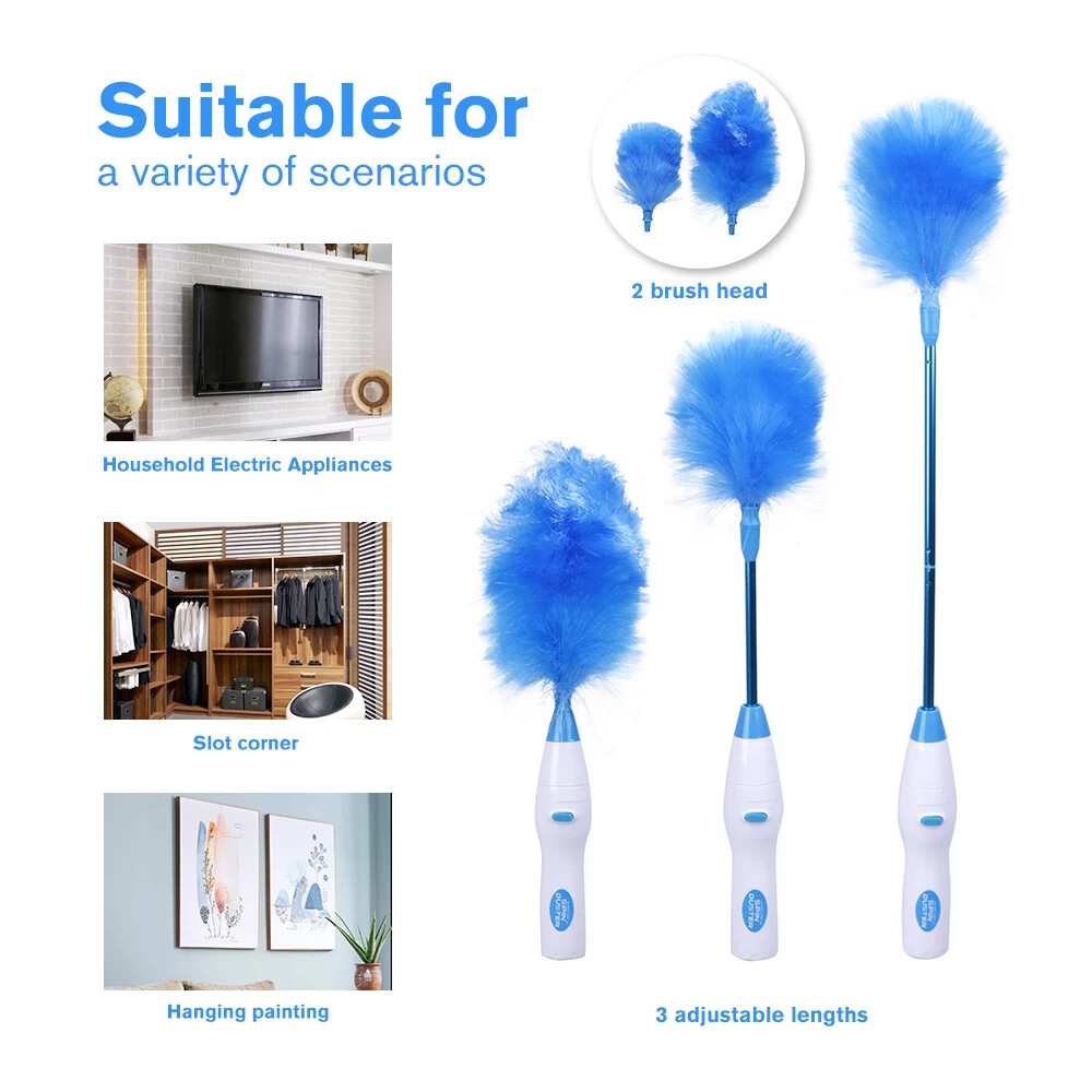 Rotatable Electric Feather Duster Dirt Dust Brush Vacuum Cleaner Cleaning Tool