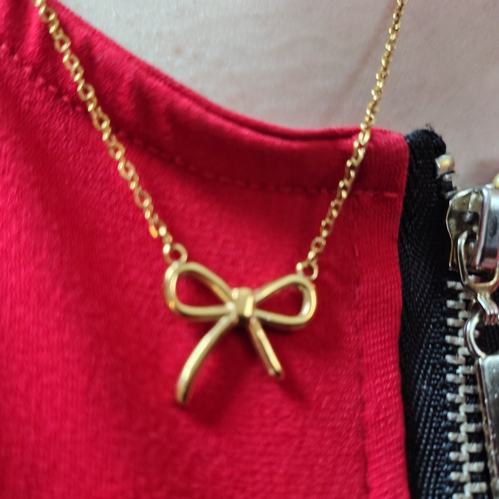 18K Gold Plated  Bow Necklace New