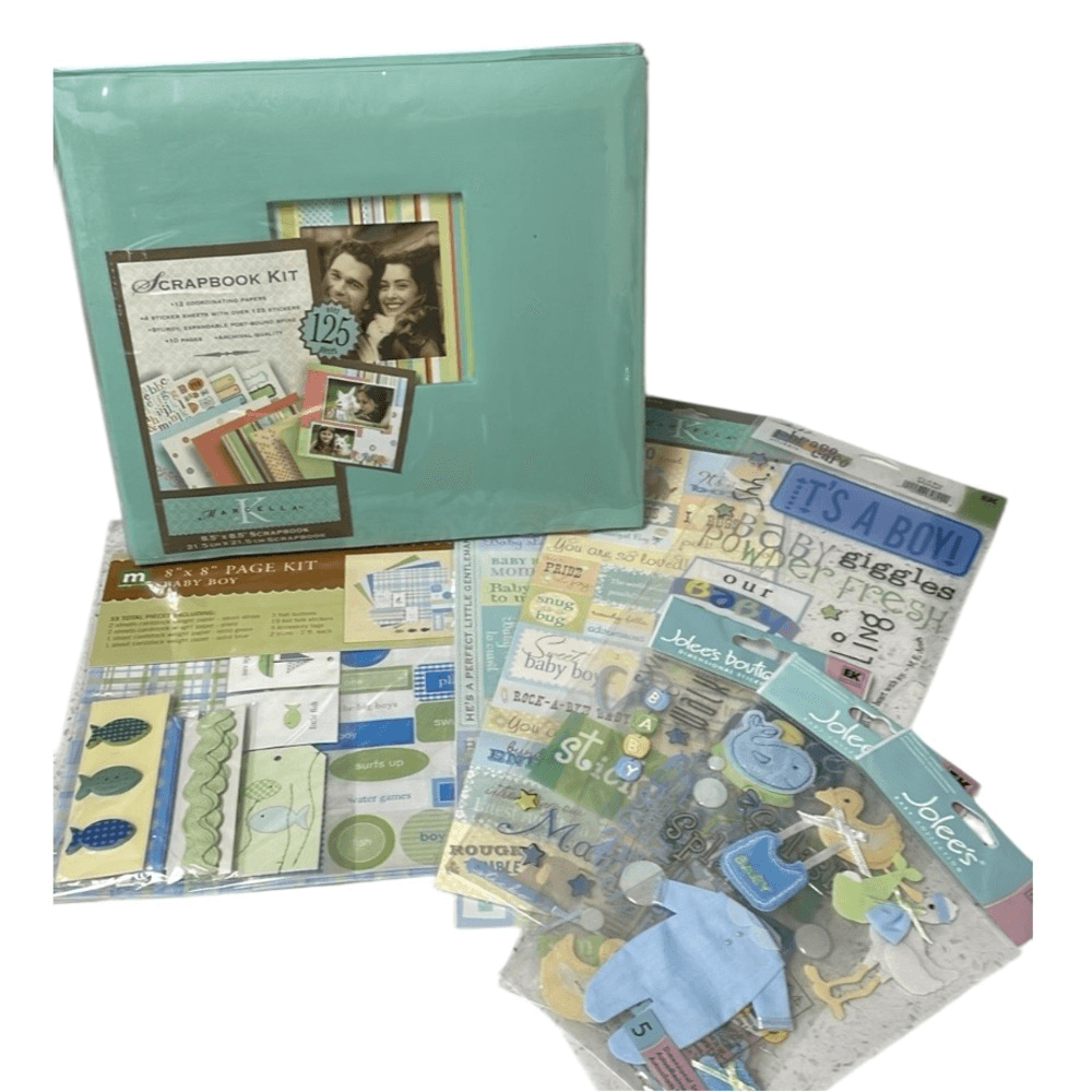 Baby Boy complete scrapbook kit, over 150 stickers, book, sheets and more. NEW