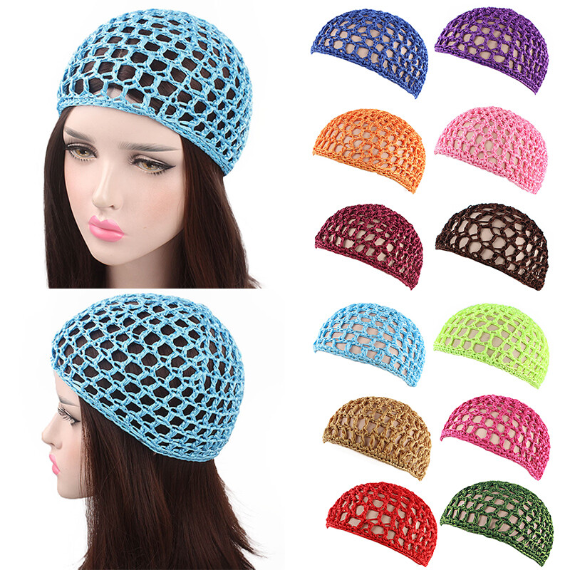 Mesh Hair Net Crochet Cap Snood Sleeping Turban for Women
