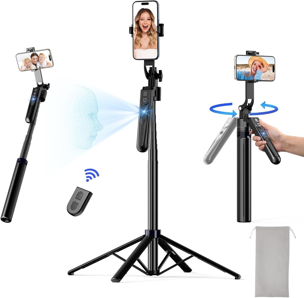 68-Inch Auto-Tracking Tripod with Gesture Control for Smartphones