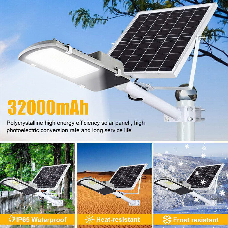 Super Bright 150W Solar Pathway Light with Pole and Remote Control for Dusk-to-Dawn Lighting