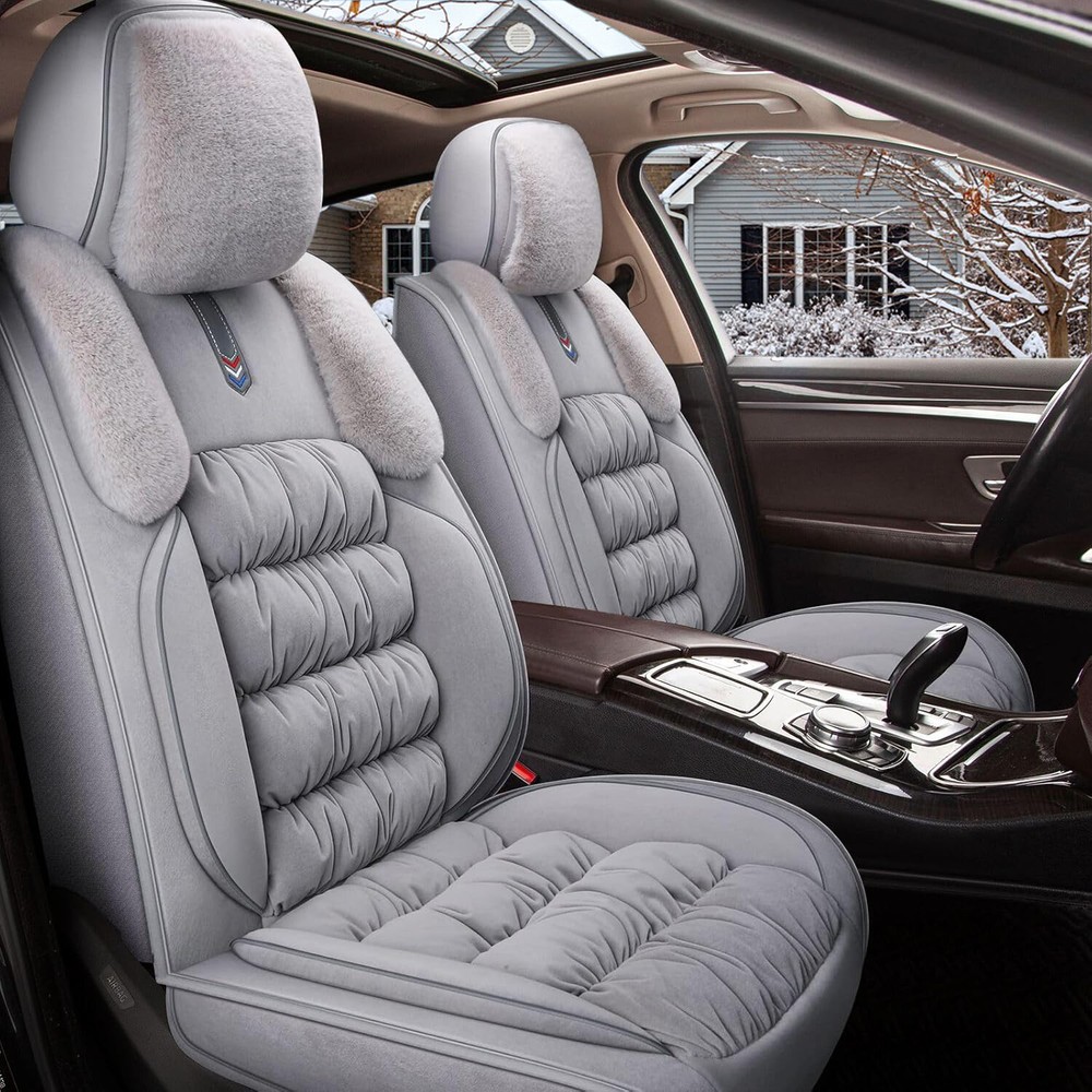 2018-2020 Acura RLX Soft Grey Fuzzy Front Seat Covers & Cushions