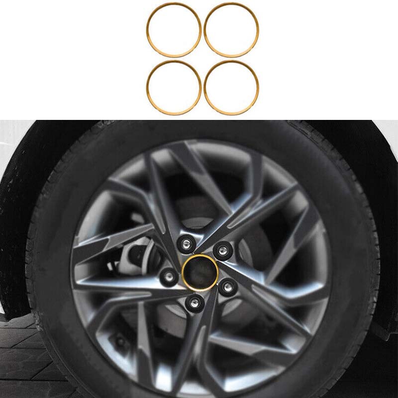 Wheel Hub Center Round Golden For Hyundai Sonata 2020-2023 Cover Decor Aluminum