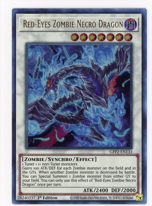 Red-Eyes Zombie Necro Dragon 1st Ed GFP2-EN133 Ghosts from the Past 2nd Haunting
