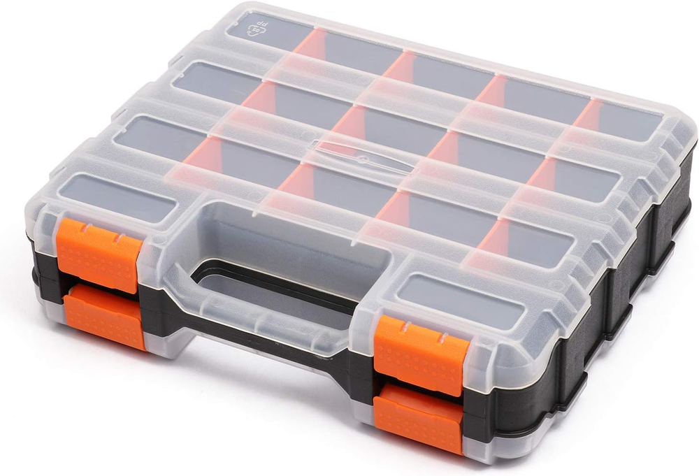 Mayouko Double-Sided Tool Organizer with Customizable Removable Plastic Dividers for Hand Tools