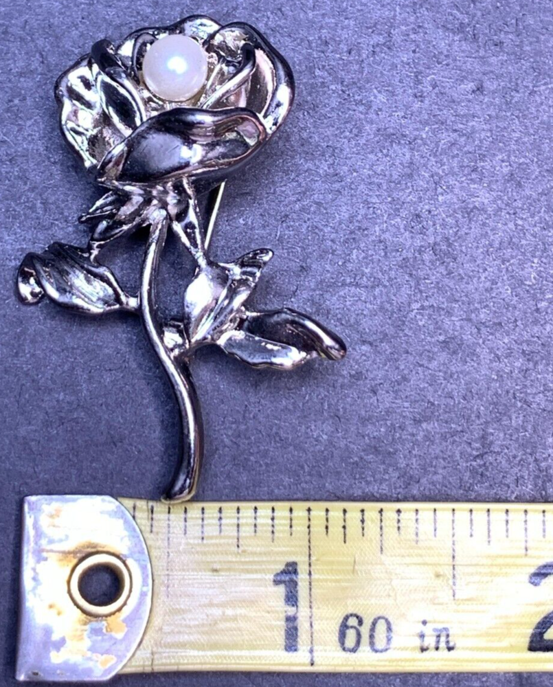 Vintage Rose Flower Brooch Pin