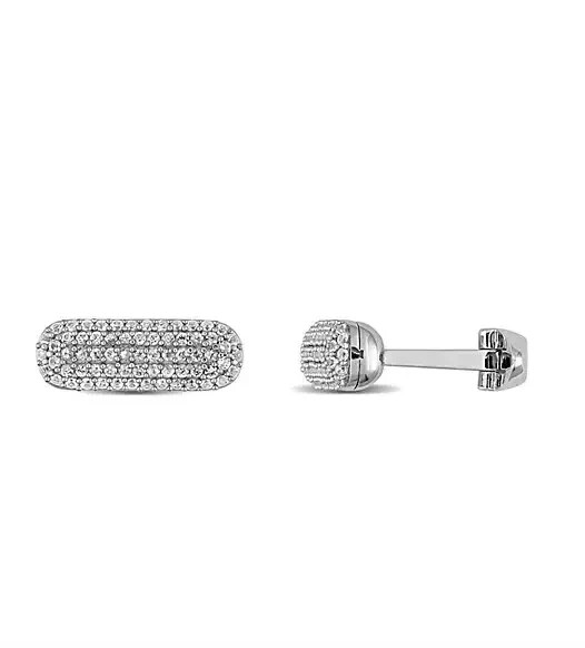 3Ct Lab Diamond Cufflinks for Men in 14K White Gold Plated