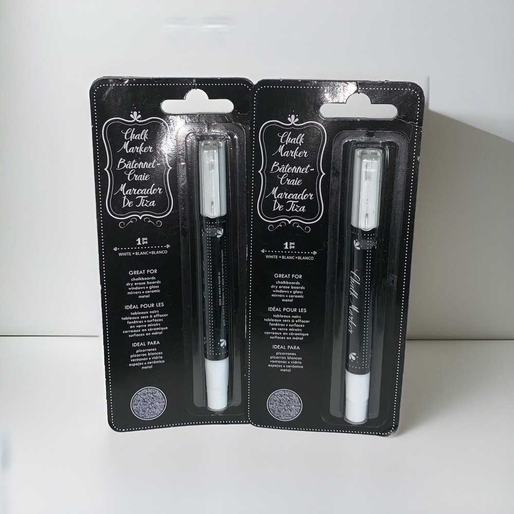 2 Pack American Crafts Erasable Chalk Marker-White 369908