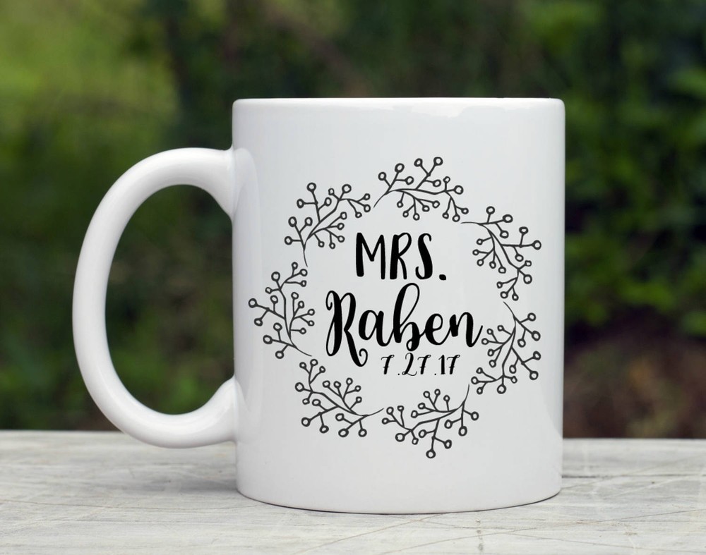 Custom Mrs Coffee Mug Wedding Gift Wife To Be Bridal Shower Gift Gifts For Mrs