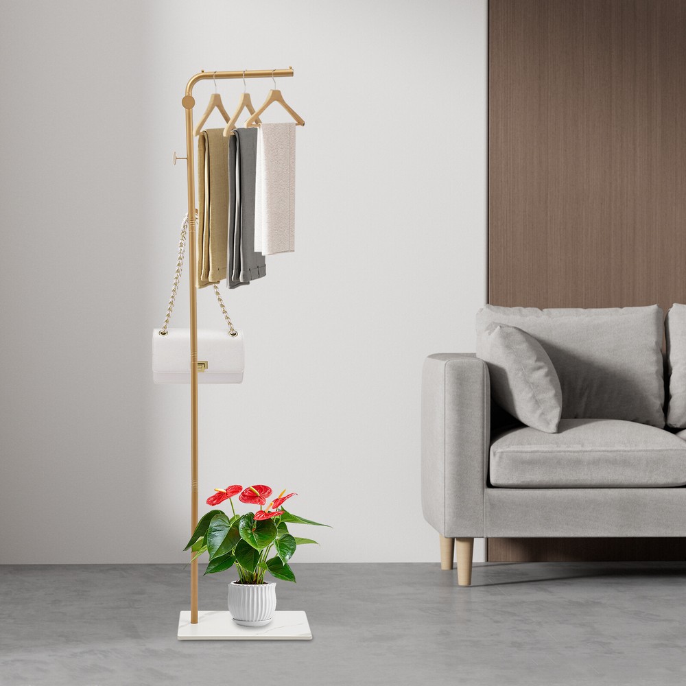 L-Shape Coat Rack with 3 Hooks for Hats Bags Umbrellas & Clothes