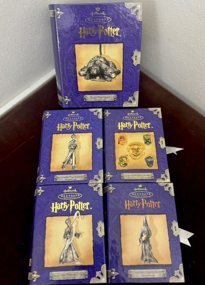 Hallmark Keepsake Ornaments - Harry Potter Pewter Series Lot Of 5