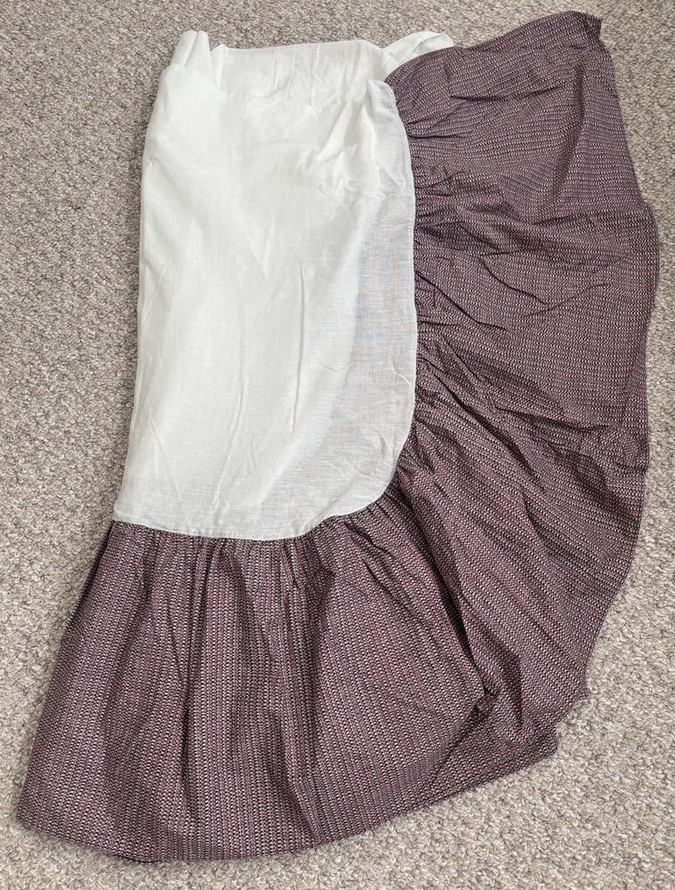 Full Size Pink & Black Square Bed Skirt - Cotton Polyester Blend - Machine Washable-image