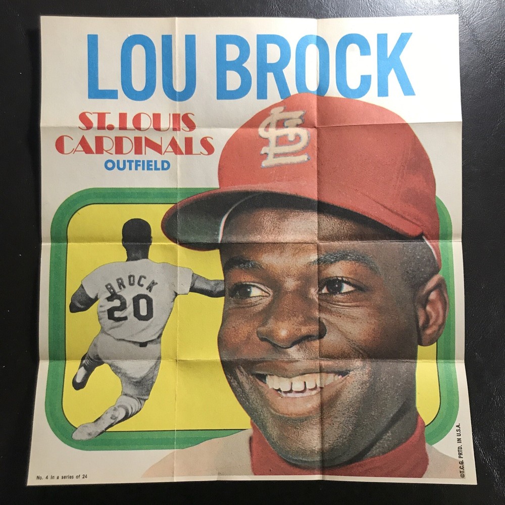 1970 Topps Posters Set Break #4 Lou Brock CARDINALS HIGHER GRADE