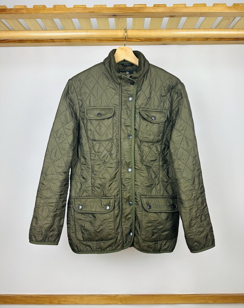 Barbour Utility Winter Polarquilt Quilted Jacket With Fleece Size 14