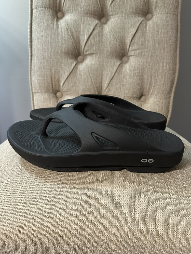 Oofos OOriginal Sandals Mens Size 11 - Womens 13 Black Recovery Shoes Comfort