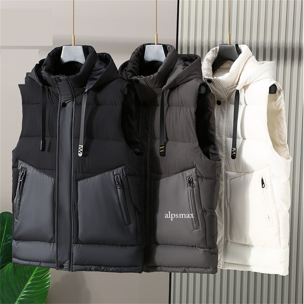 Men's Warm Cotton Vest Waistcoat Autumn Winter Coat Sleeveless Jacket Gilet Tops