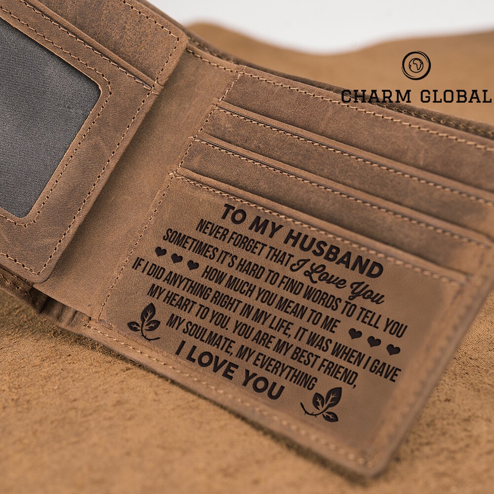 Personalized Wallet For Husband, Engraved Wallet For Husband, Leather Wallet W01