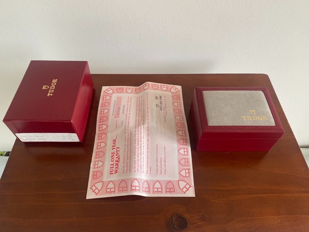 Vintage Tudor Watch Box Set with Original Outer Box & Warranty