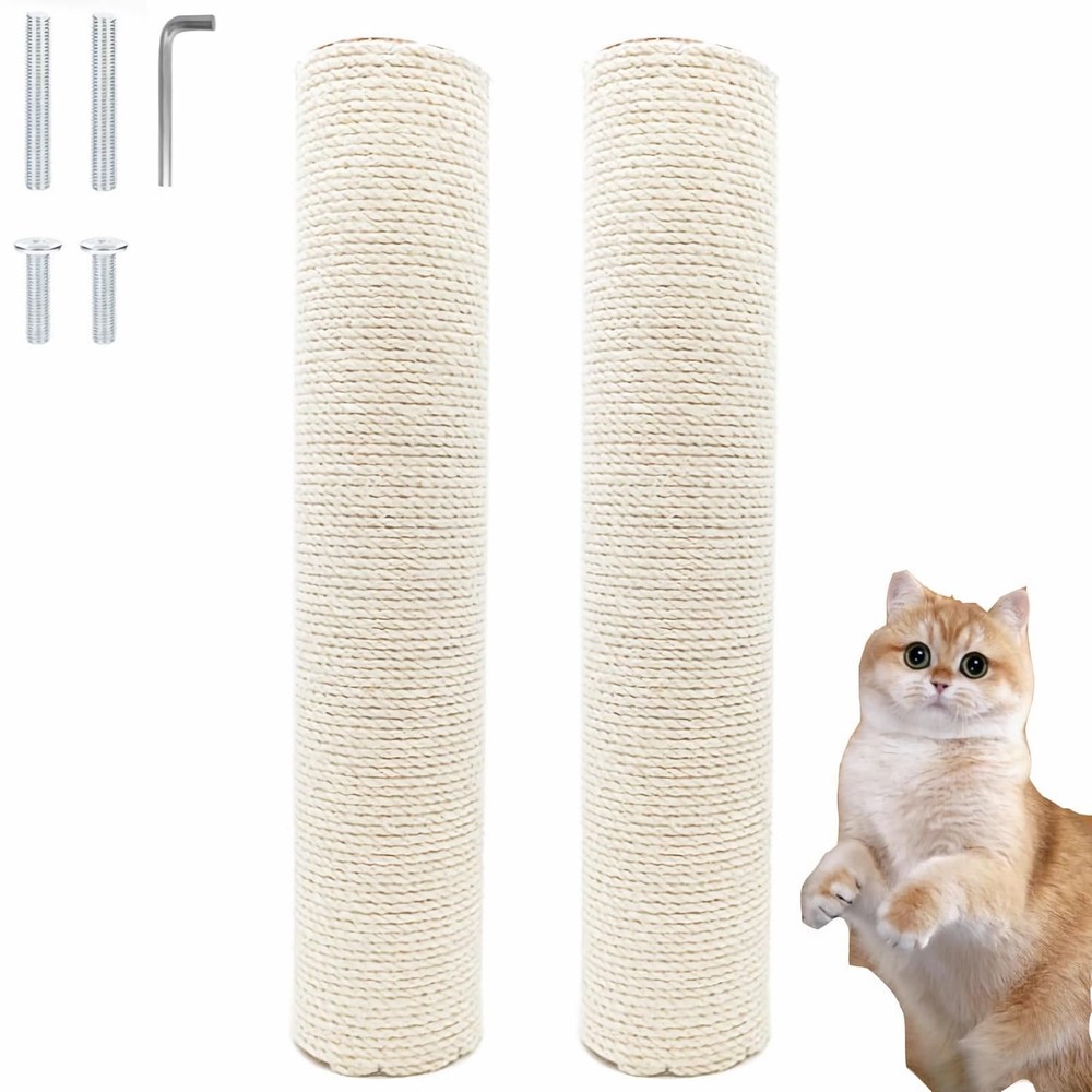 M8 Cat Scratching Post Replacement 2 PCS 15.7Inch Sisal Pole with Screws