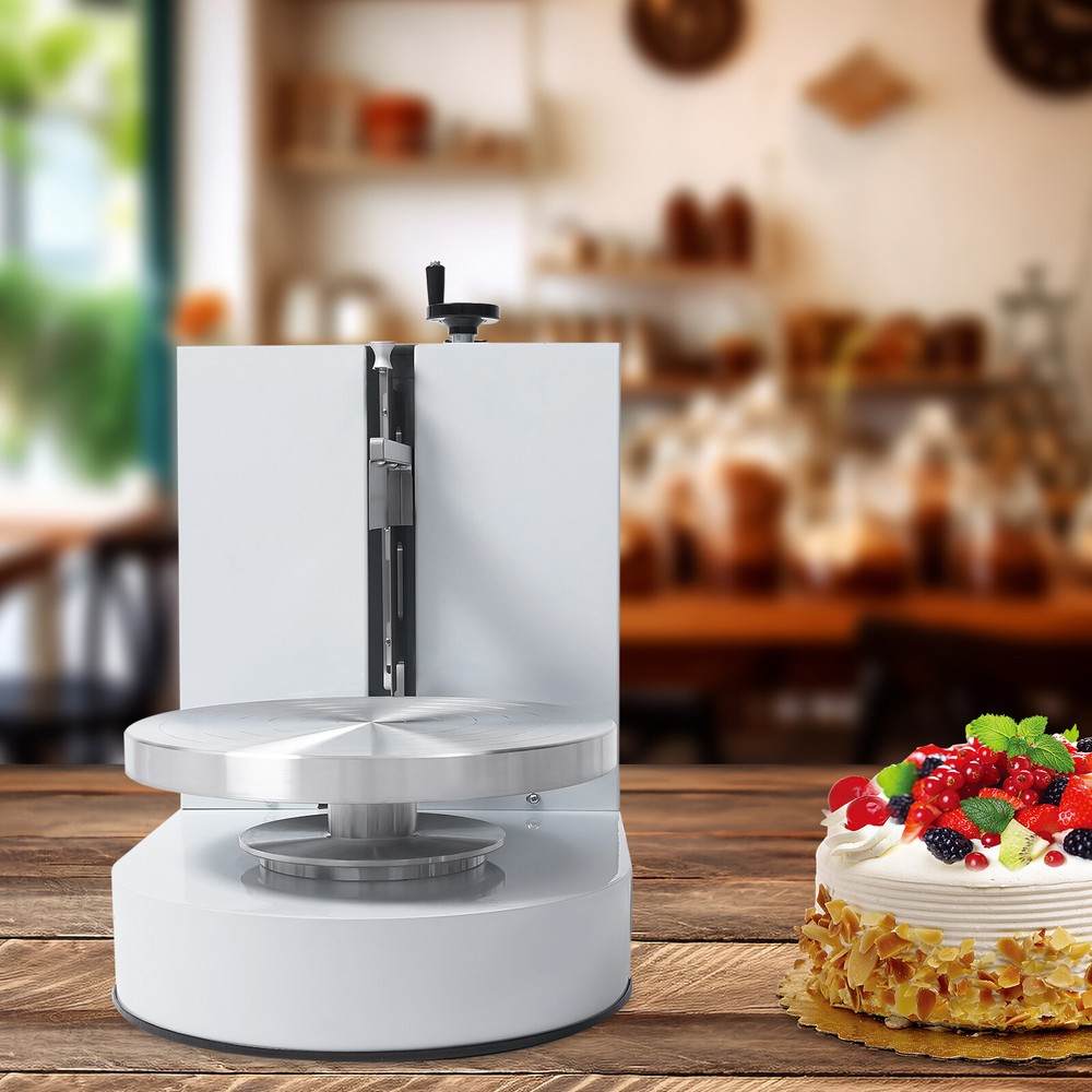 Adjustable 4-12 Inch White Cake Decorating Machine for Smooth Cream Display