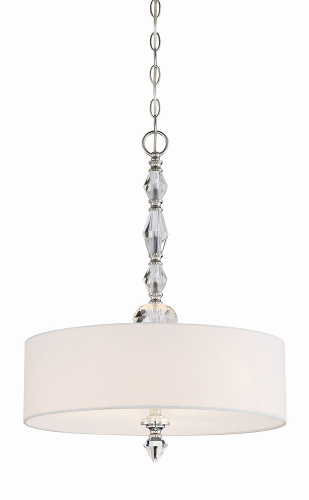 Chrome Evi 3-Light 18W Pendant with Crystal Accents by Designers Fountain 89931
