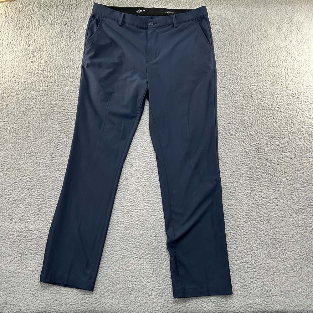 Greg Norman Men’s Golf Chino Flat Front Dress Pants 36W 35X31 Shark