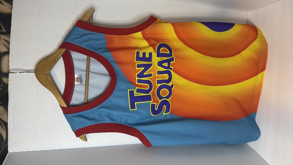 Space Jam Tune Squad Blue Orange Sleeveless Basketball Jersey Adult Size Large  