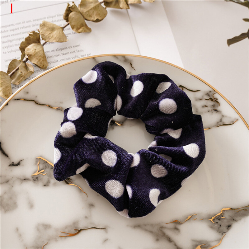 Leopard Print Velvet Scrunchies Elastic Hair Bands Scrunchy Ties Ring Headwear