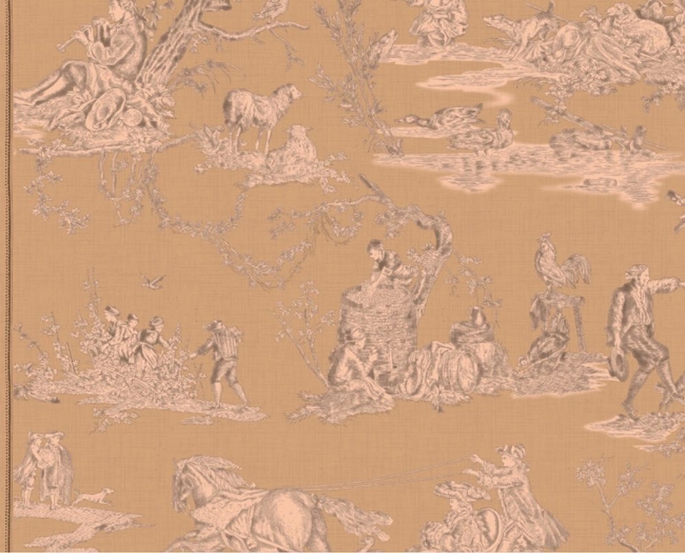 Moda French General Toile de Jouy Beige Cotton Fabric 400x110cm