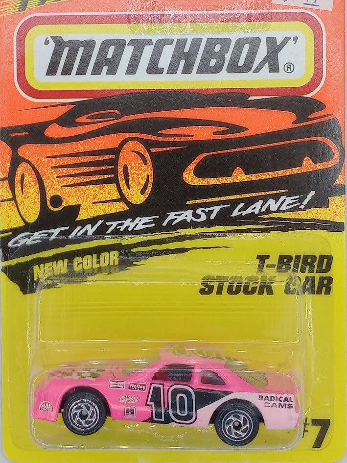 1995 MATCHBOX SUPERFAST MB 7 T-BIRD STOCK CAR 10 RADICAL CAMS NEW ON CARD