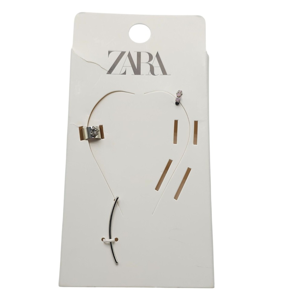 Zara Silver Tone Crystal Accent Earcuff Set