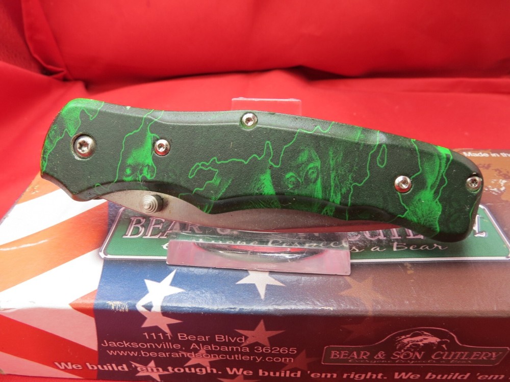 Bear OPS Rancor UNDEAD MC-100 Reaper Z Liner Lock Knife 3.5 Inch Satin Blade USA Made