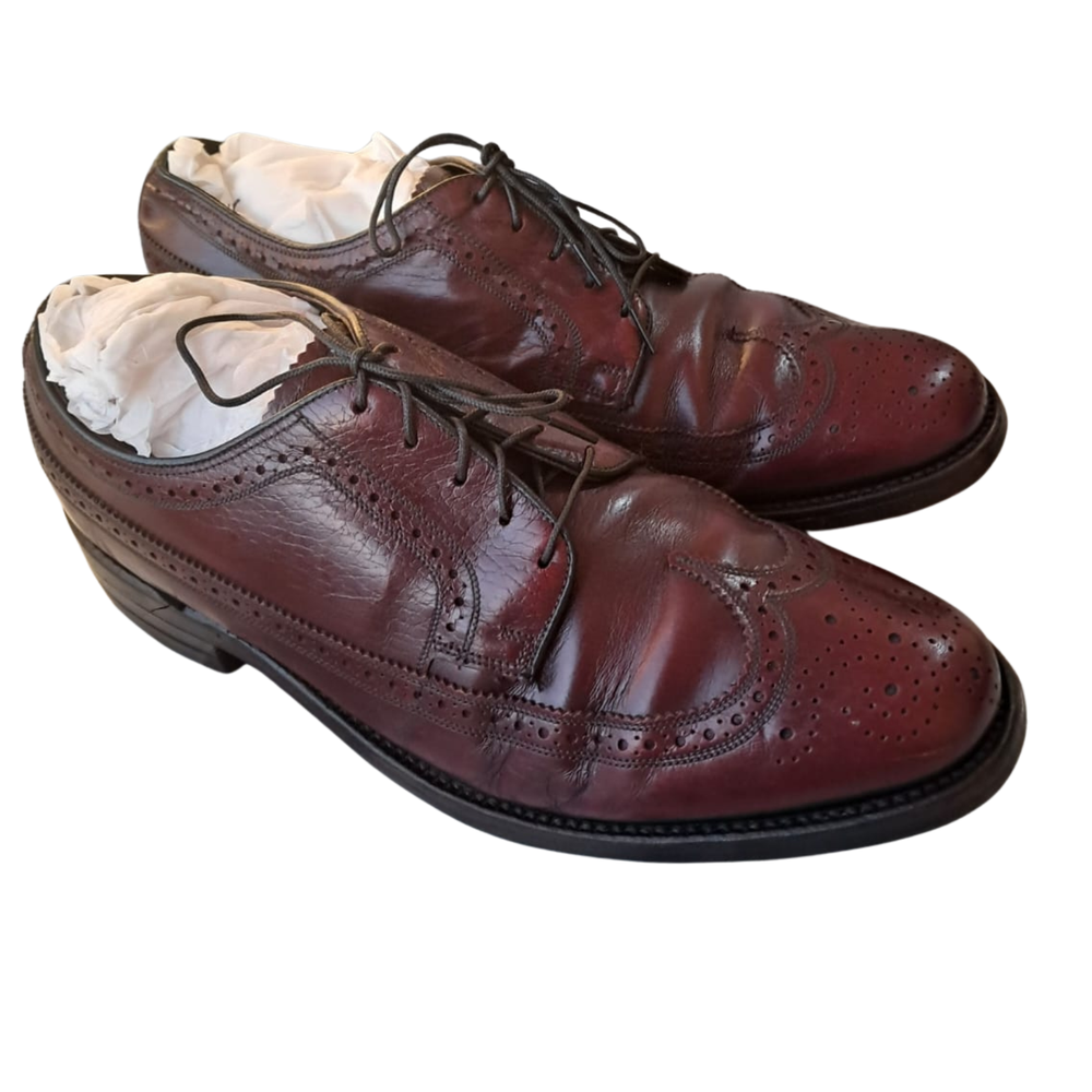 Florsheim Men’s Brown Leather Wingtip Lace Up Dress Shoes Size US 7