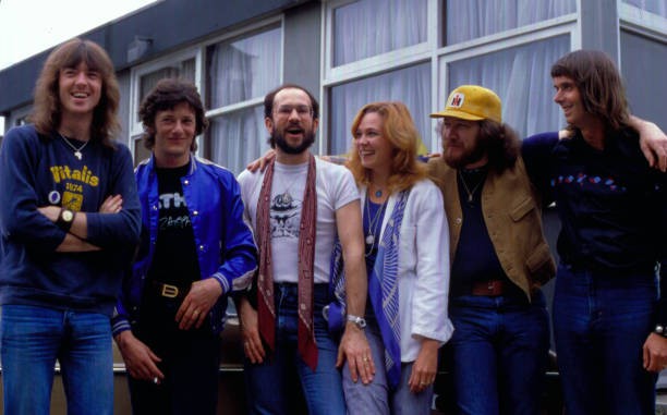 singer guitarist Chris Thompson band in a posed portrait circa 1980 Old Photo
