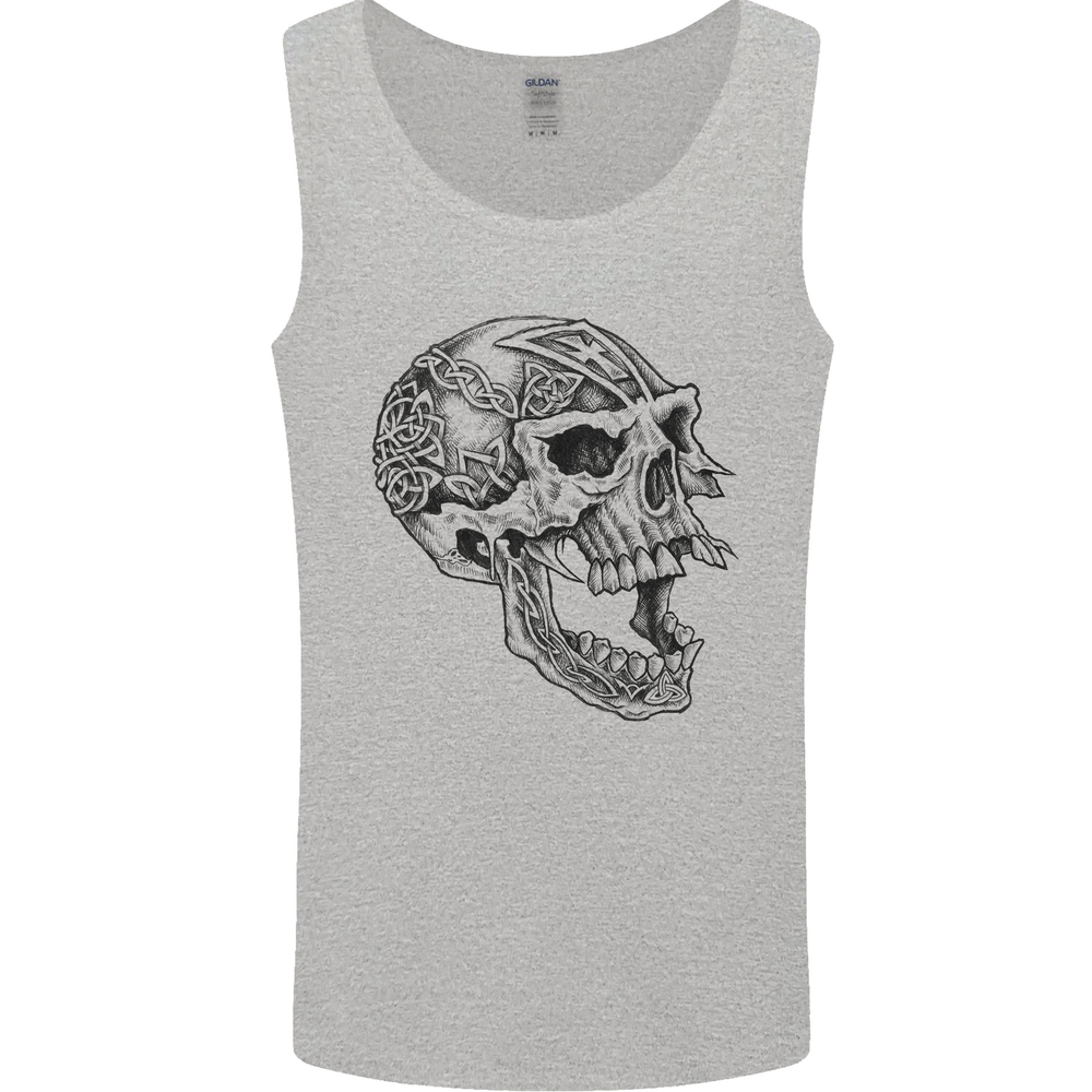 Viking Skull Symbols Mens Vest Tank Top