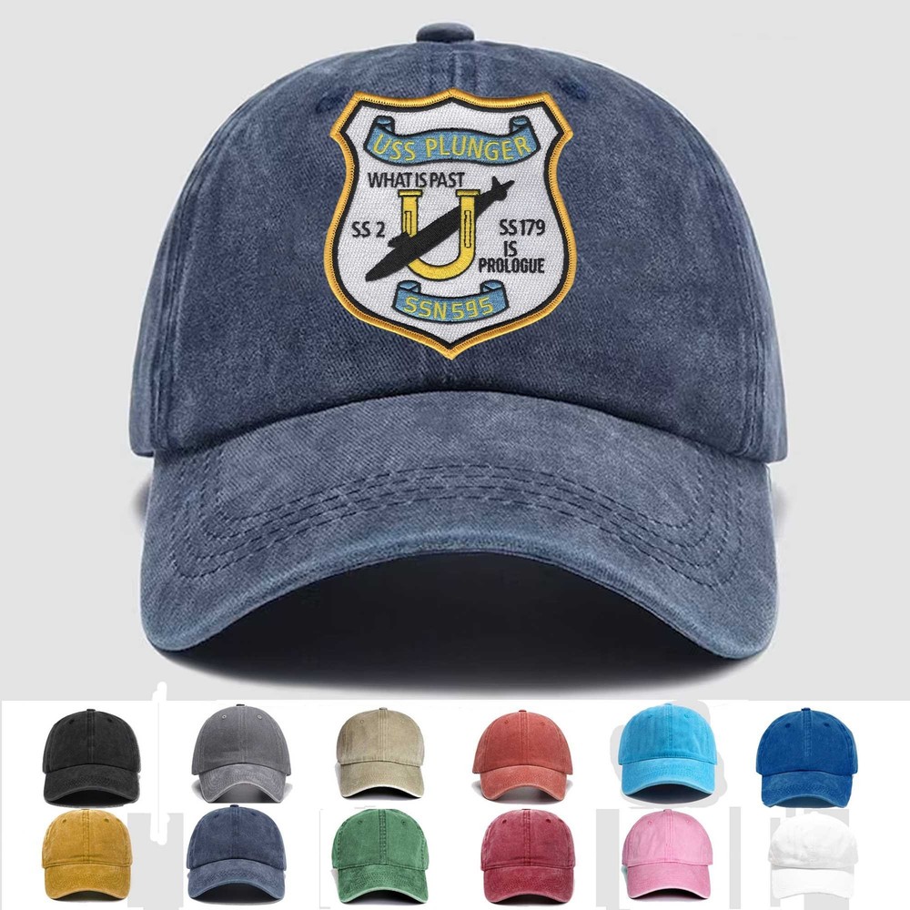 Custom Personalization Embroidered Hat SSN-595 USS Plunger, Veteran Cap, Gift