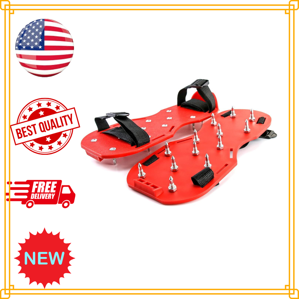 1 Pairs Spiked Shoes for Epoxy Floor Coating Installation w/ 1 Short Spikes