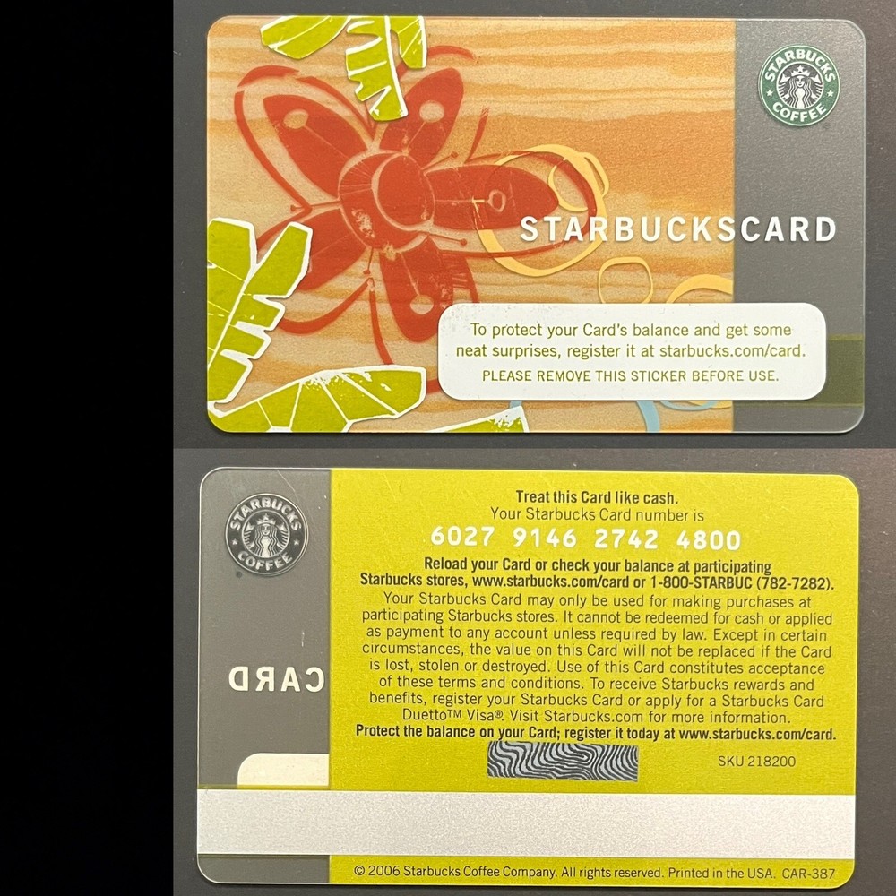 Starbucks Canada Gift Card with Summer Floral Design-image