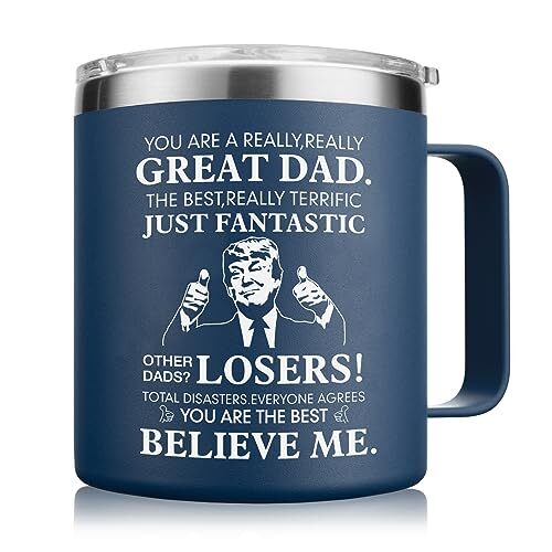 Fathers Day for Dad from Daughter Son - Great Dad-Navy Blue-14 oz-image