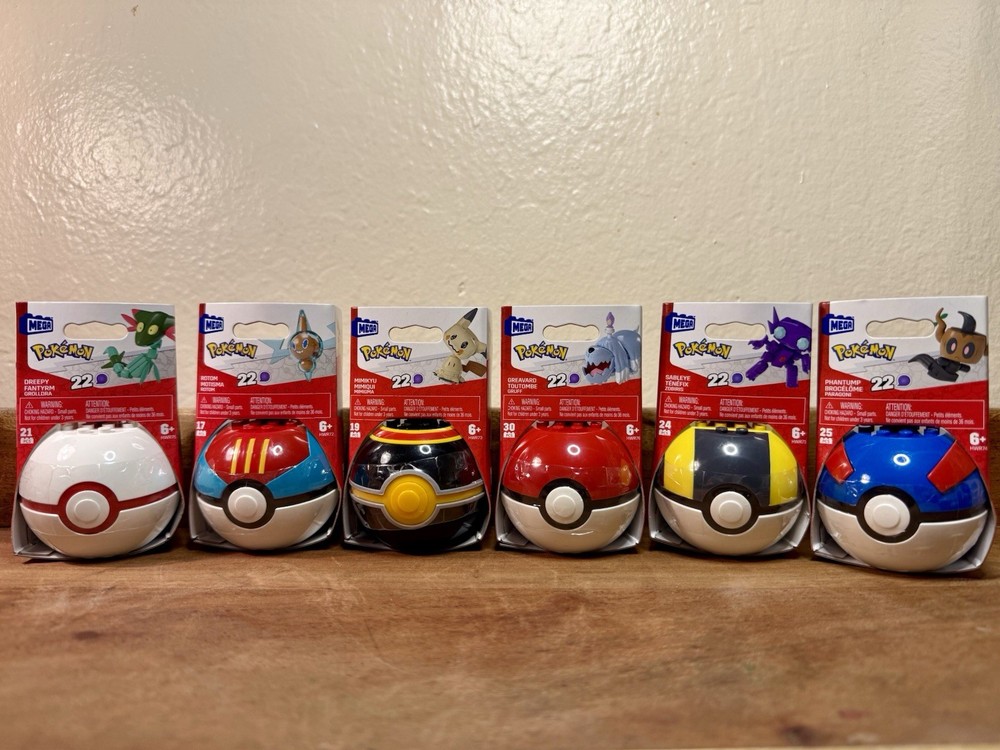 MEGA Pokémon Building Sets Lot of 6 - Series 22 Figures - Sealed