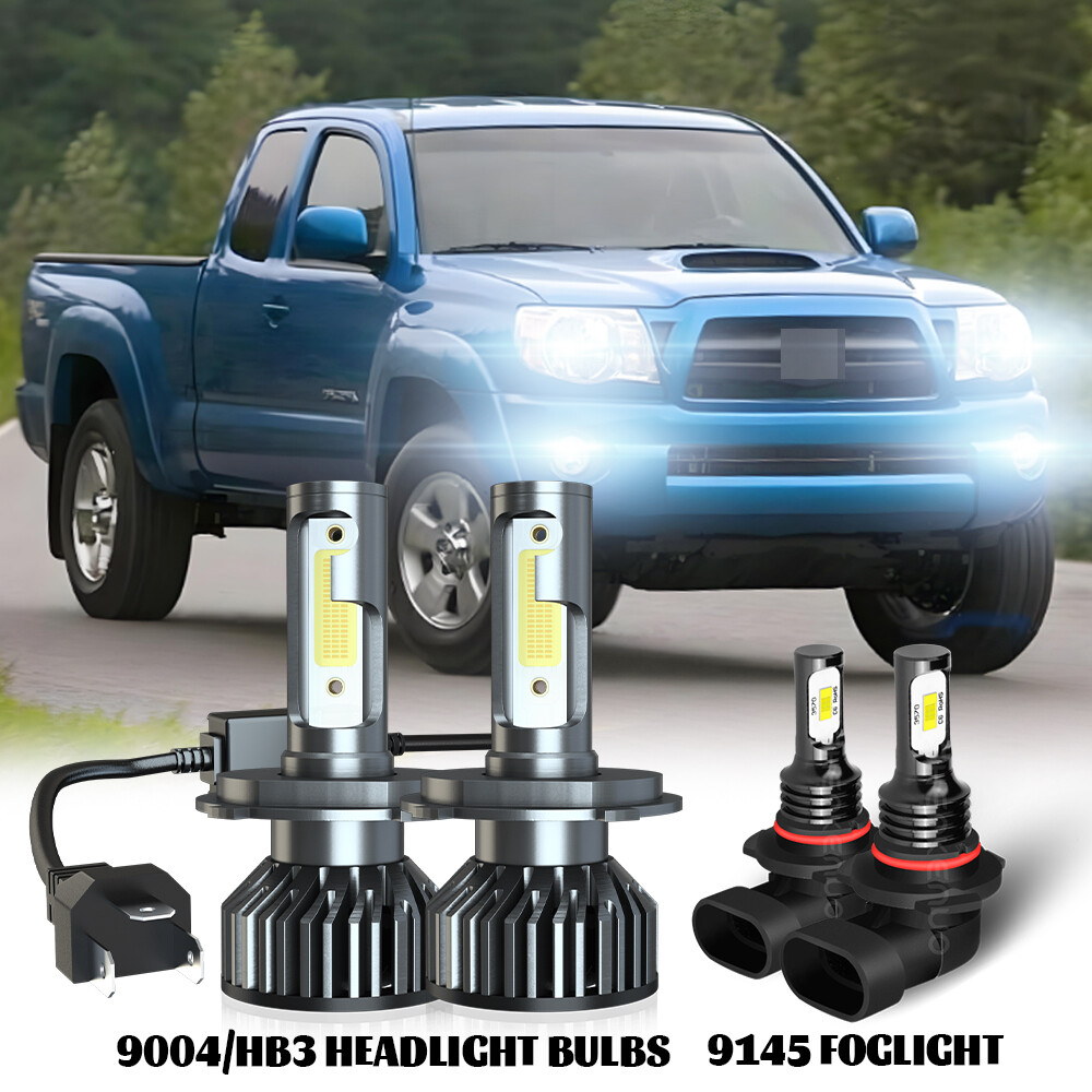 For Toyota Tacoma 2005-2011 Combo LED Headlight Kit Hi/Low Beam +Fog Light Bulb