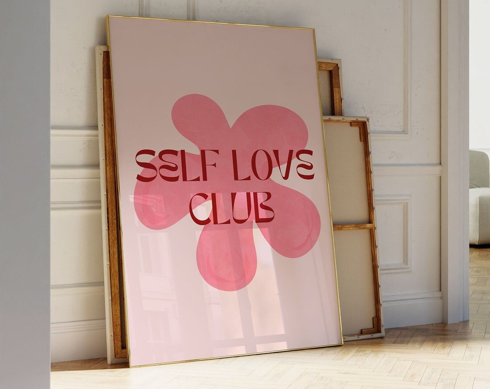 Self Love Club Wall Art Motivational Quote Wall Art Trendy Wall Art Aesthetic