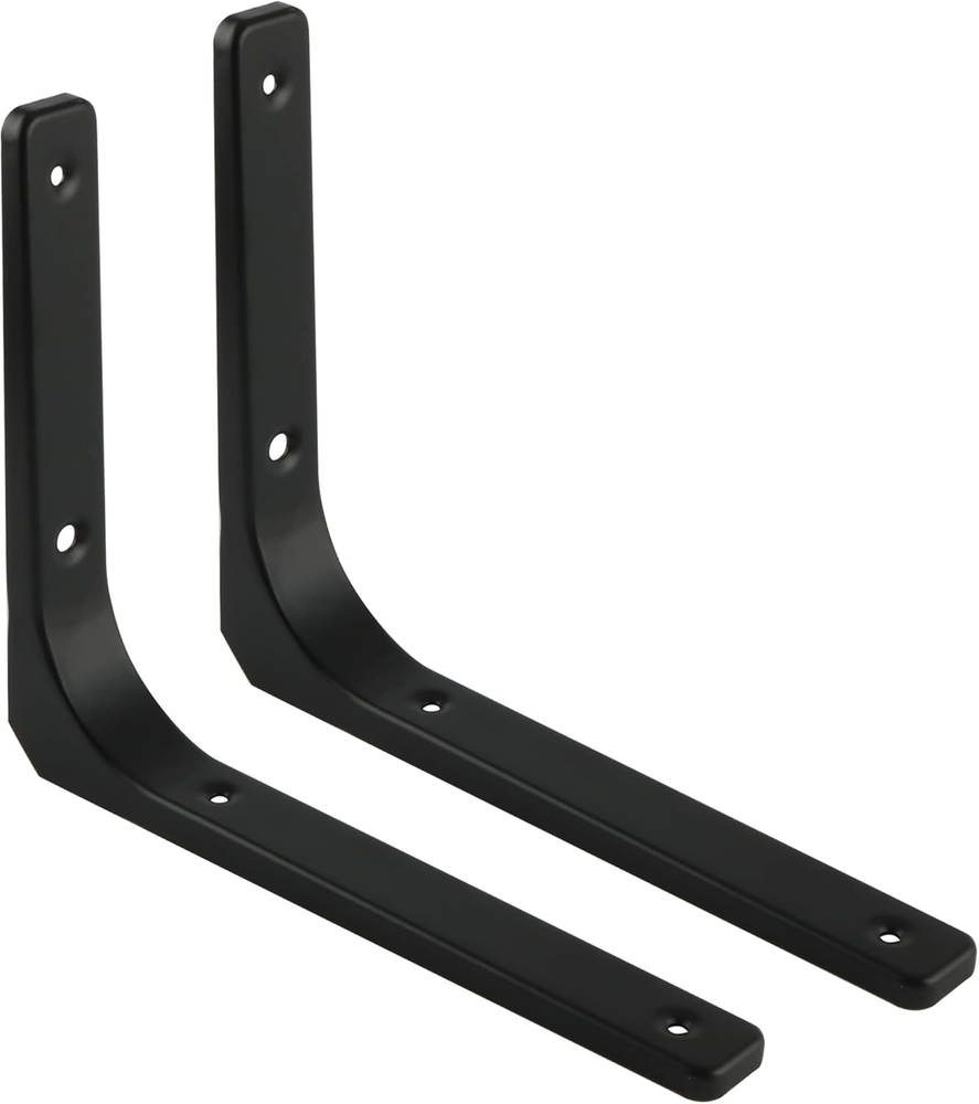 Black Shelf Bracket, 12 Inch L Shape Wall Bracket Heavy Duty Metal Bracket Hangi
