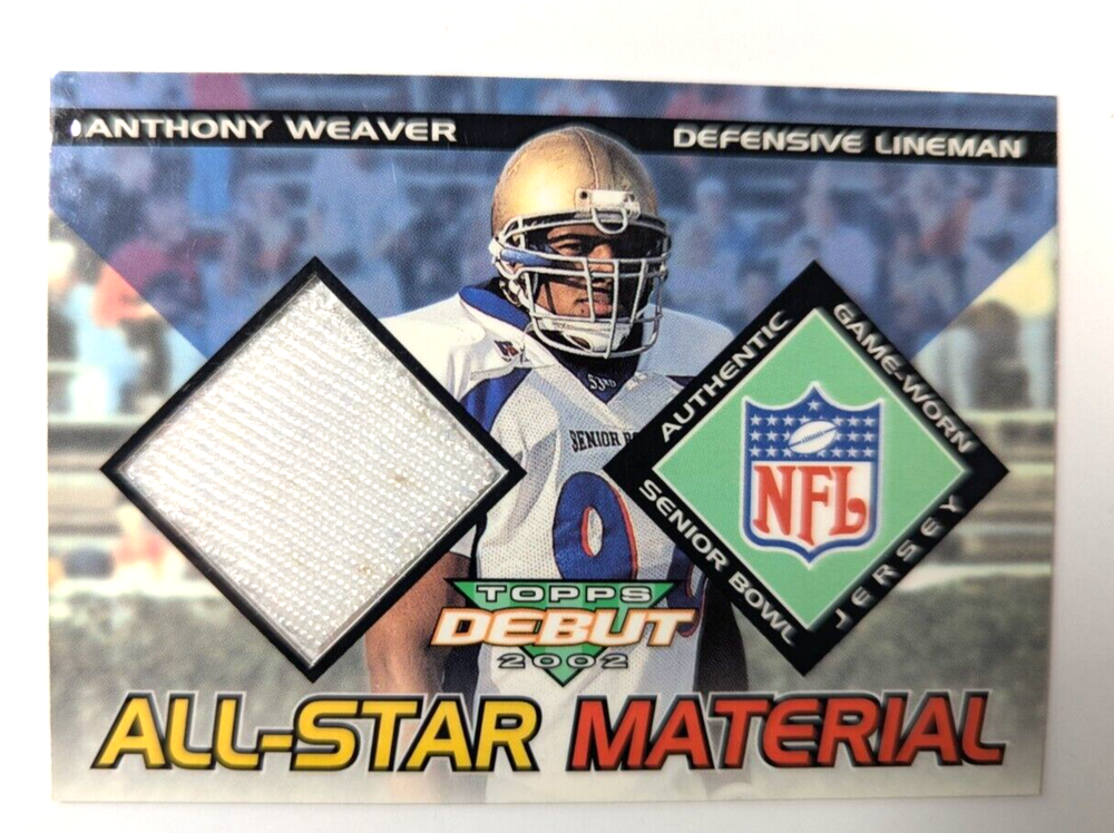 2002 Topps Debut All-Star Materials Anthony Weaver Rookie Relic Card