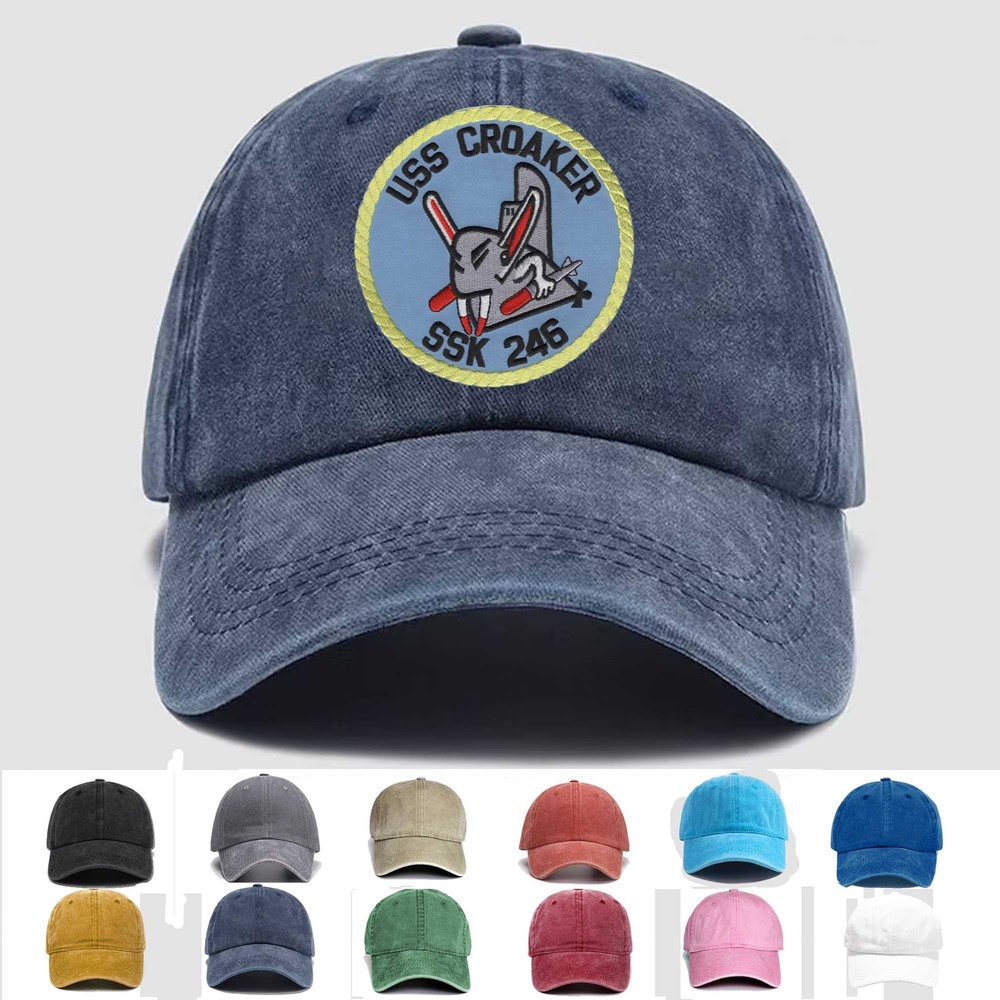 Custom Personalization Embroidered Hat SSK-246 USS Croaker, Veteran Cap, Gift
