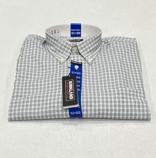 Kirkland Men's Traditional Fit Non-Iron Dress Shirt, Multicolor, 16.5-34/35