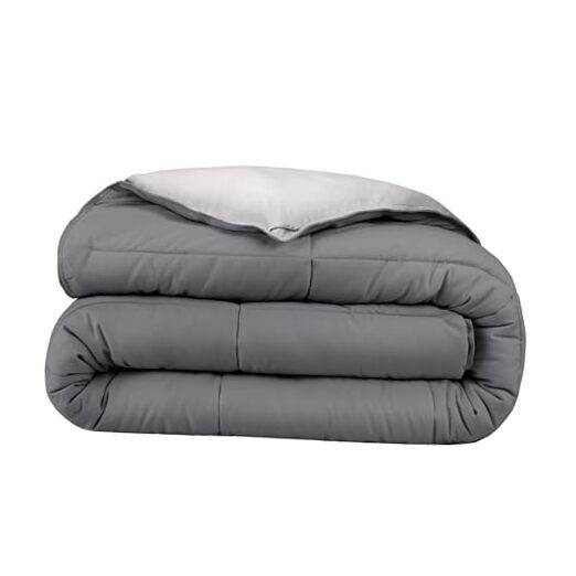 Comforter - Reversible Colors - Goose Down Queen 05 - Grey/Light Grey