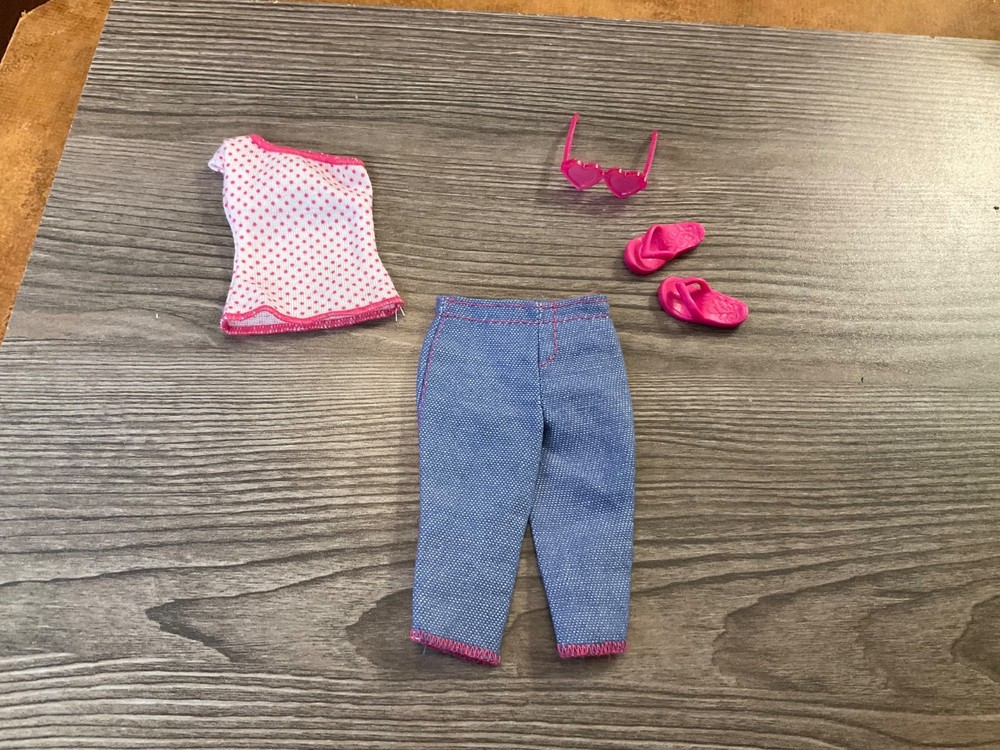 Mattel Barbie Doll Clothes Top Shirt Capris Pants Shoes Outfit Lot